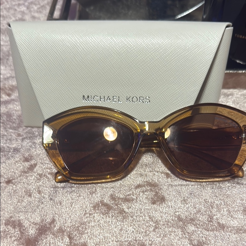 Michael Kors Brown Geometric Frame Sunglasses